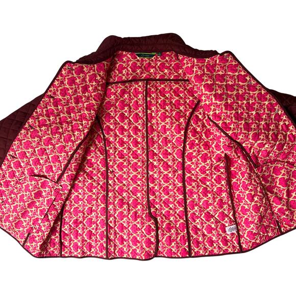 C. Wonder Quilted Burgundy Jacket Women’s XL Pink Print Lining Button Front - Picture 4 of 14